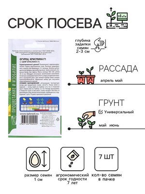 Семена Огурец «Криспина», F1, Агроуспех, 7 шт.