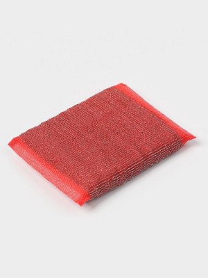 Губка для посуды Доляна, со стальной стружкой, 12x9x1.5 см, МИКС