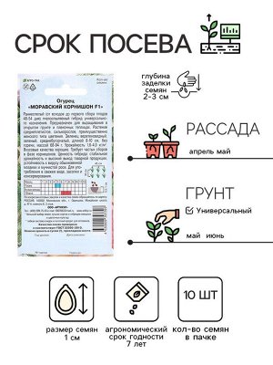 Семена Огурец "Моравский корнишон" F1, 10 шт