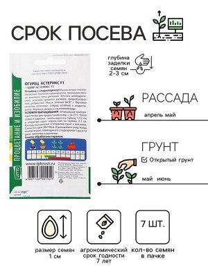 Семена огурца "Астерикс", F1, 7 шт.