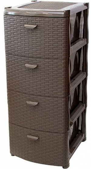 Комод 4-х секц КОРИЧНЕВЫЙ РОТАНГ [РОТАНГ]