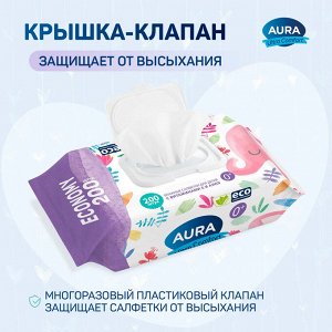 Aura Аура Влажные салфетки Детские &quot;Ultra Comfort&quot; с крышкой big-pack 200 шт