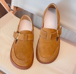 Лоферы летние из натур. кожи повседневные, коричневый