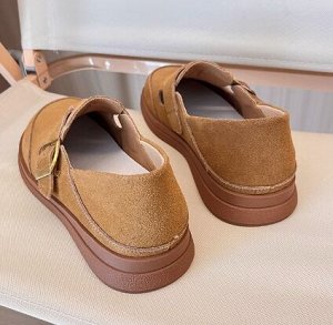 Лоферы летние из натур. кожи повседневные, коричневый