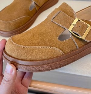 Лоферы летние из натур. кожи повседневные, коричневый