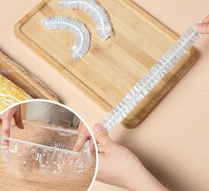 Пищевые пакеты крышки для хранения и заморозки продуктов, шапочка на резинке для холодильника и посуды и еды, замена пищевой пленке, для всех видов тарелок, 100 шт., до 38 см