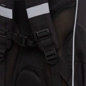 Ранец школьный GRIZZLY суперлегкий с анатомической спинкой, на ножках, с мешком для обуви, для мальчика