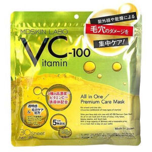 MDSKIN LABO VC-100 Vitamin C Premium Care Mask / Маска для лица с 3мя видами витамина С, ниацинамидом, ретинолом, токоферолом, коллагеном, гиалуроновой кислотой и растительными экстрактами.