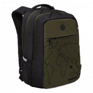 Рюкзак молодежный GRIZZLY с карманом для ноутбука 13", анатомической спинкой, для мальчика