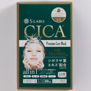 SHIN FACTORY "S-LABO CICA Premium Care Mask" / Маска для лица с экстрактом центеллы азиатской(CICA), маслом чайного дерева, коллагеном, эластином, аллатоином, протеогликаном и скваланом