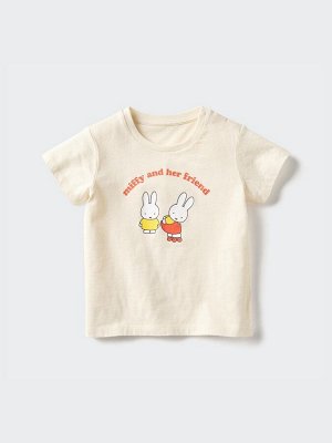 UNIQLO UT - хлопковая футболка для малышей с принтом Miffy - 01 OFFWHITE