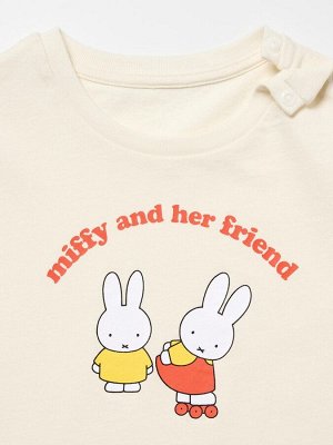 UNIQLO UT - хлопковая футболка для малышей с принтом Miffy - 01 OFFWHITE