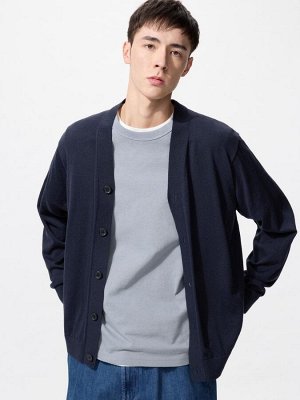 UNIQLO - вязаный кардиган с V-образным вырезом - 69 NAVY