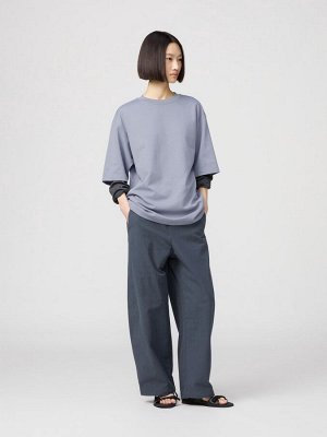 UNIQLO - хлопковая футболка оверсайз AIRism - 64 BLUE