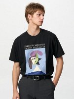 UNIQLO UT - хлопковая футболка с принтом картин Пабло Пикассо - 09 BLACK