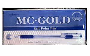 Ручка шариковая MunHwa MC Gold, Корея, узел 0,5 мм синяя 2 шт.
