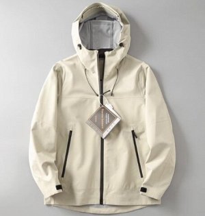 Куртка Bird House Bird Offline 2000+, проклеенная, ветрозащитная и непромокаемая, с капюшоном Soft Shell, серо-молочный