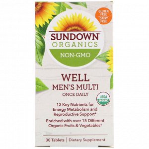 Sundown Organics, Well Men&#x27 - s Multivitamin, Once Daily, 30 Tablets