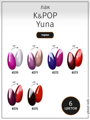 Лак для ногтей Planet Nails термо K&PoP YuNa (270) 10мл