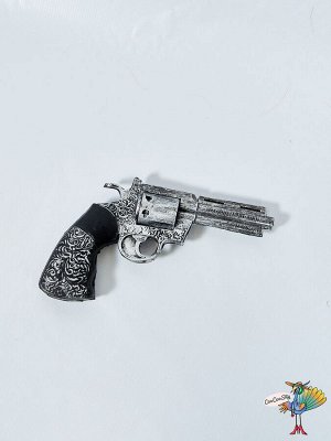 револьвер Шериф, серебро, 25х15 см, пенопласт
