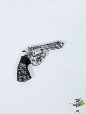 револьвер Шериф, серебро, 25х15 см, пенопласт
