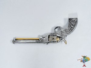 револьвер Шериф, серебро и золото, 37х15 см, пенопласт