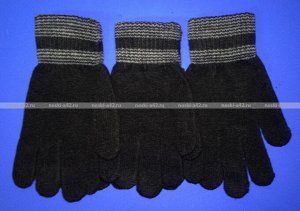Перчатки мужские чёрные плотные Полоса