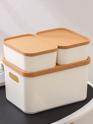 Набор органайзеров для хранения Korely, 3 предмета: 2,4 л / 0,76 л / 0,76 л, цвет слоновая кость