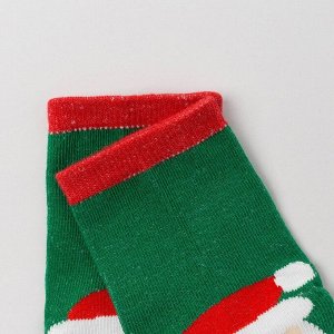 Носки детские «Мороз красный нос», цвет зелёный, размер 14-16