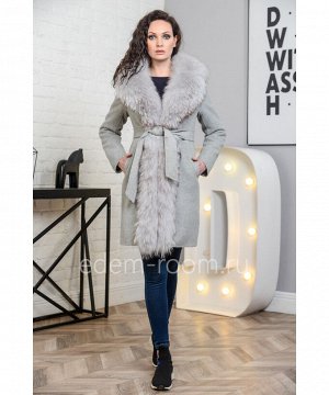 Зимнее пальто с мехом енотаАртикул: V-18222-90-SR-EN