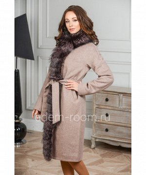 Теплое пальто с мехом лисыАртикул: G-2308-105-KR-CH