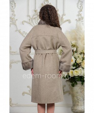 Утепленное пальто с норкой Артикул: A-18333-110-KP-N