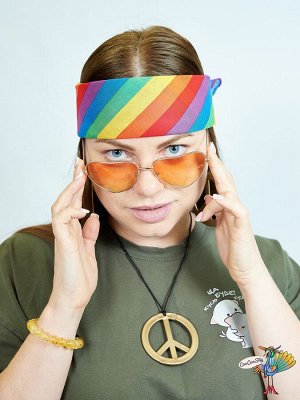 очки Градиент Сердце, красный верх и желтый низ, 13,5х5,5 см