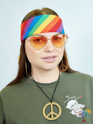 очки Градиент Сердце, красный верх и желтый низ, 13,5х5,5 см