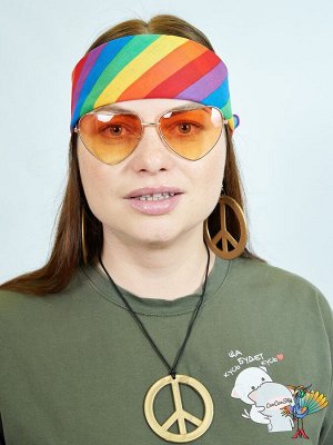 очки Градиент Сердце, красный верх и желтый низ, 13,5х5,5 см