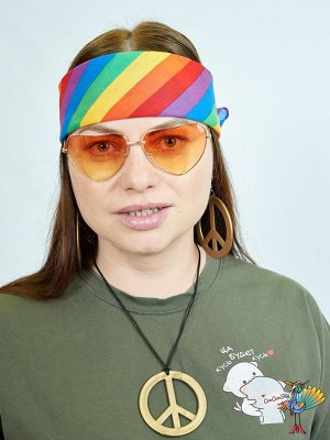 очки Градиент Сердце, красный верх и желтый низ, 13,5х5,5 см