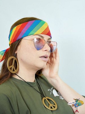 очки Градиент Сердце, розовый верх и синий низ, 13,5х5,5 см