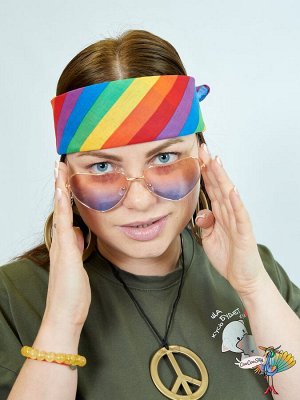 очки Градиент Сердце, розовый верх и синий низ, 13,5х5,5 см