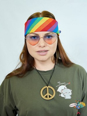 очки Градиент Сердце, синий верх и красный низ, 13,5х5,5 см