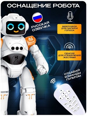 Робот радиоуправляемый «ТехноБот», работает от аккумулятора, управление жестами, световые и звуковые эффекты