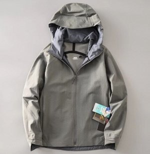 Куртка Bird Home, проклеенная, ветрозащитная и непромокаемая, с капюшоном Soft Shell, серый