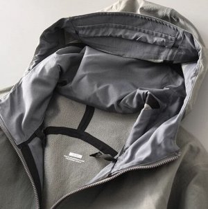 Куртка Bird Home, проклеенная, ветрозащитная и непромокаемая, с капюшоном Soft Shell, серый