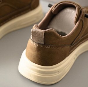 Ботинки из эко. кожи на толстой подошве, на шнурках, коричневый