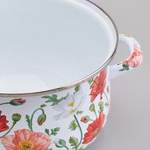Эмалиированная кастрюля с крышкой "Маки", 3.6 л, 22x13 см, 1 шт.