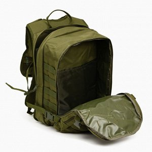 Рюкзак тактический туристический Storm tactic, 40 л, с карманами, однотонный, оливковый
