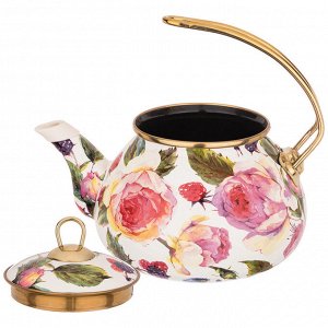 Чайник эмалированный Agness Vintage Elegance 2,2 л с титановым покрытием, европейский дизайн, 1 шт.