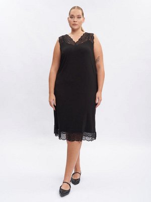 Платье с кружевом SA10003BLK01