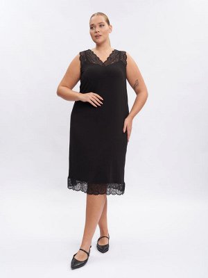 Платье с кружевом SA10003BLK01