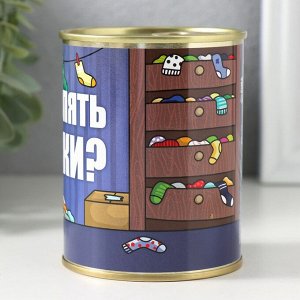 Носки мужские черные в банке «Шо, опять?»