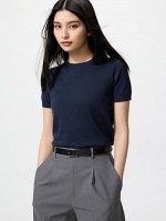 UNIQLO - однотонный свитер с короткими рукавами - 69 NAVY